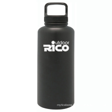 Durable Stainless Steel Vacuum Sports Bottle Black 64oz